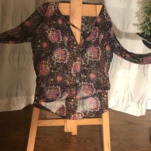 Sheer floral blouse